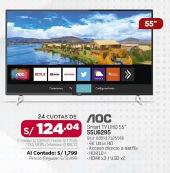 Carsa Smart tv uhd 55" 55U6295 SKU: 685417125586 oferta