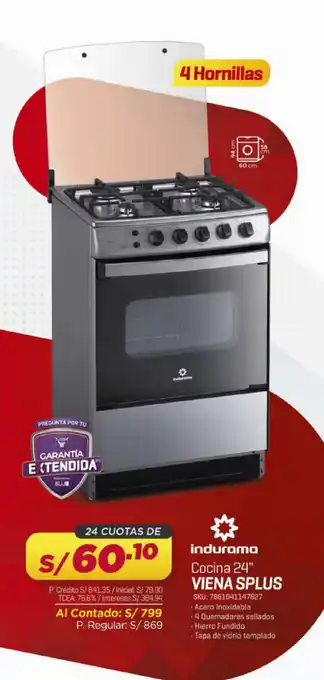 Carsa Cocina 24" VIENA SPLUS SKU: 7861041147627 oferta