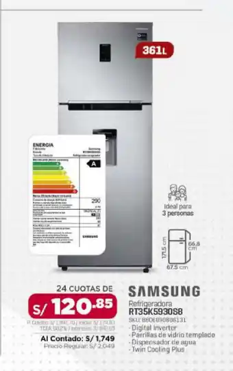 Carsa Refrigeradora RT35K5930S8 SKU: 8806090806131 oferta