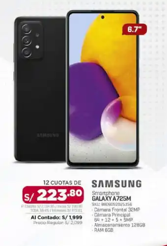 Carsa Smartphone GALAXY A725M SKU: 88060920S356 oferta