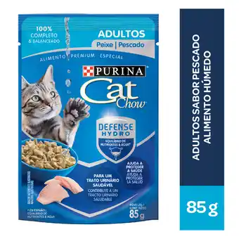 Tottus Alimento húmeda para gatos cat chow adulto sabor pescado en pouch de 85 g oferta
