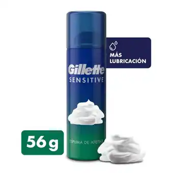 Tottus Gillette sensitive espuma de afeitar para piel sensible 57 ml oferta