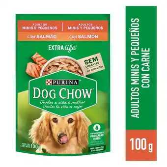 Tottus Comida húmeda para perros dog chow adultos minis y pequeños sabor salmón 100 g oferta