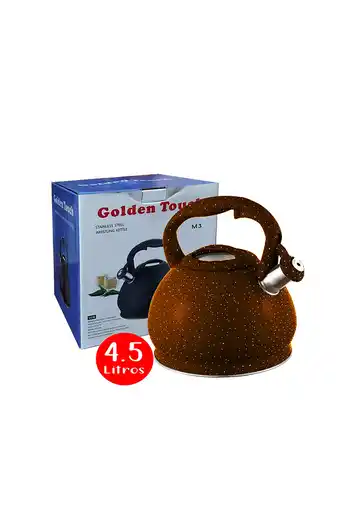 Tiendas EFE Tetera 4.5 litros roca volcanica golden touch marron oferta