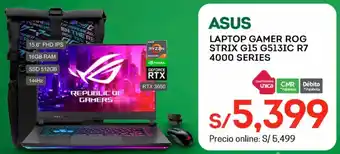 Tottus Asus Laptop Gamer Rog Strix G15 G5131C R7 4000 Series oferta
