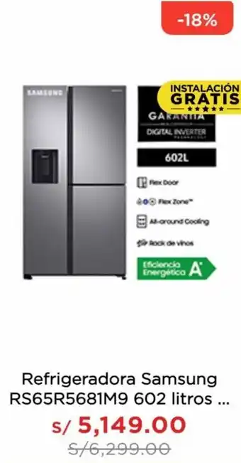 La Curacao Refrigeradora Samsung RS65R5681M9 605L oferta