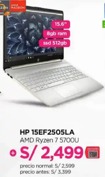 Ripley HP 15EF2505LA AMD Ryzen 7 5700U oferta
