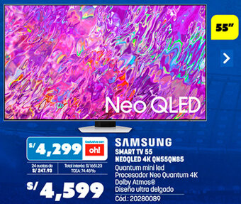 Plaza Vea Samsung Smart TV 55" oferta