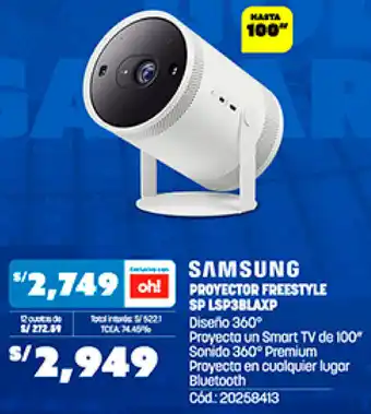 Plaza Vea Samsung Proyector Freestyle SP LSP3BLAXP oferta