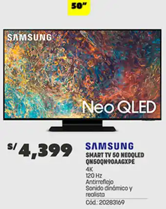 Plaza Vea Samsung Smart TV 50 NEOQLED oferta