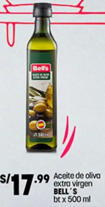 Plaza Vea Aceite de Oliva Extra Virgen Bell's 500ml oferta