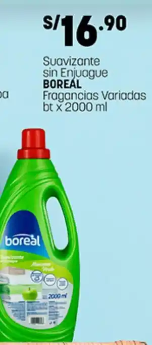 Plaza Vea Boreal Suavizante sin Enjuague Fragancias Variadas bt x 2000 ml oferta