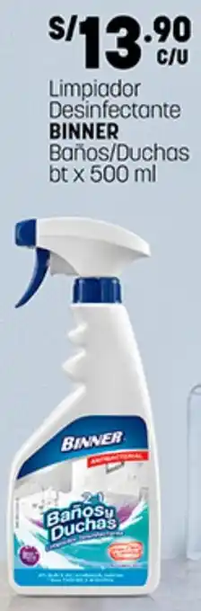 Plaza Vea Binner Limpiador Desinfectante Baños / Duchas bt x 500 ml oferta