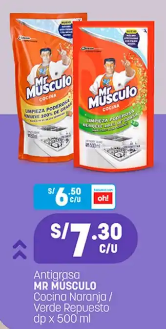 Plaza Vea Mr. Musculo Antigrasa Cocina Naranja / Verde Repuesto dp x 500 ml oferta