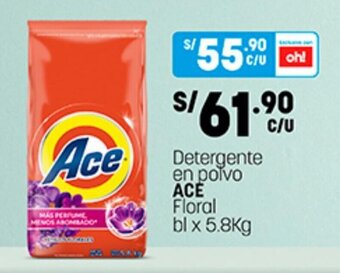 Plaza Vea Ace Detergente en Polvo Floral bl x 5.8 kg oferta