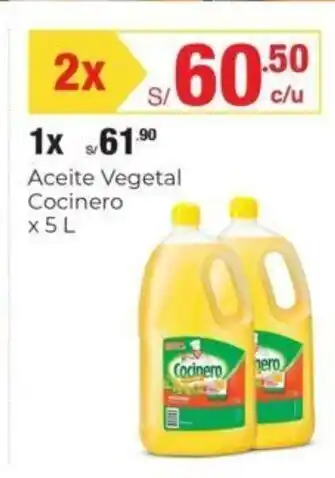 Metro Cocinero Aceite Vegetal x 5 L oferta