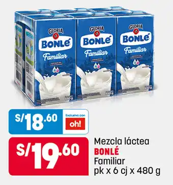 Plaza Vea Bonle Mezcla lactea Familiar pk x 6 cj x 480g oferta