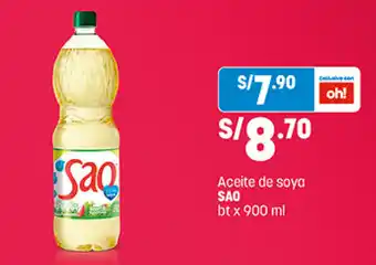 Plaza Vea Sao Aceite de soya bt x 900 ml oferta