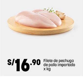 Plaza Vea Filete de pechuga de pollo importado x kg oferta