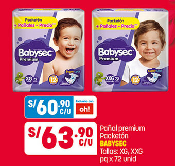 Plaza Vea Babysec Pañal premium Packeton oferta