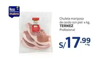 Makro Ternez Chuleta mariposa de cerdo con piel x kg Profesional oferta