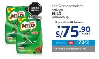 Makro Milo Fortificante granulado activ-go bolsa x 2.5 kg oferta