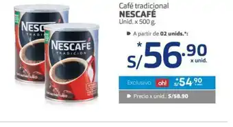 Makro Nescafe Cafe tradicional Unid x 500g oferta
