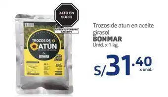 Makro Bonmar Trozos de Atun en aceite girasol unid x 1 kg oferta