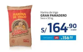 Makro Gran panadero Harina de trigo Saco x 50 kg oferta