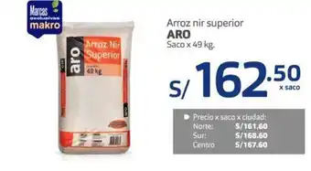 Makro Aro Arroz nir superior Saco x 49 kg oferta