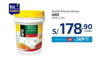 Makro Aro Aceite fritura intensa unid x 18 L oferta