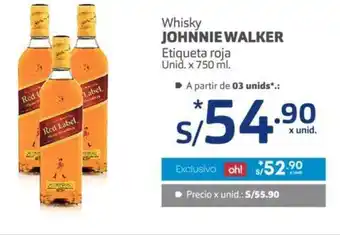 Makro Johnnie Walker Whisky Etiqueta roja unid x 750 ml oferta