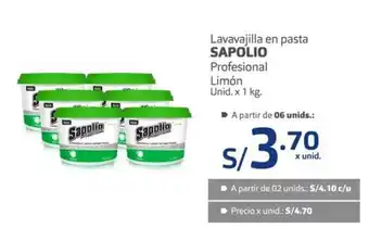 Makro Sapolio Lavavajilla en pasta Profesional Limon unid x 1 kg oferta