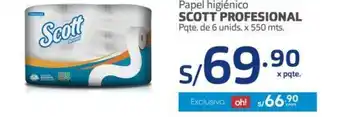 Makro Scott Profesional Papel higienico pqte de 6 unid x 550 mts oferta