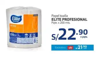 Makro Elite Profesional papel toalla pqte x 200 mts oferta