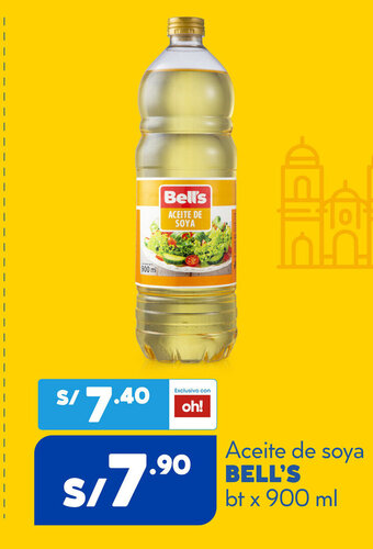 Plaza Vea Bell's Aceite de soya bt x 900 ml oferta