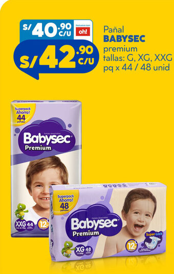Plaza Vea Babysec Pañal premium oferta
