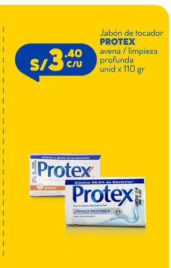 Plaza Vea Protex Jabon de tocador Avena / limpieza profunda unid x 110gr oferta
