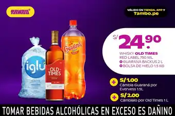 Tambo Old Times Whisky red label 750 ml oferta
