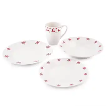 Tottus Set de vajilla 16 piezas rojo oferta