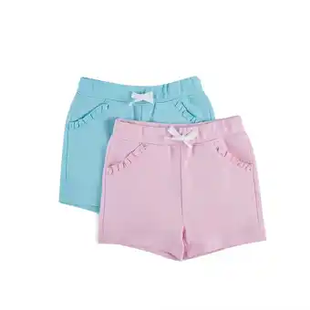 Tottus Packx2 short french terry bebe 24m rosa/turquesa oferta