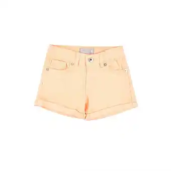 Tottus Short denim french terry niña 4 durazno neon oferta