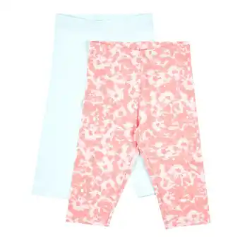 Tottus Pack 2 legging corta niña 6 marron claro / menta oferta