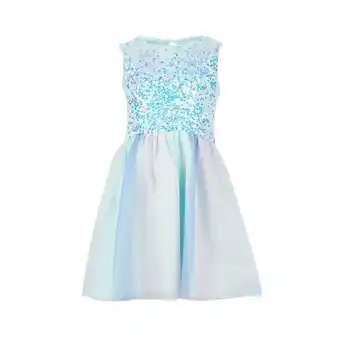 Tottus Vestido lente niña 10 celeste oferta
