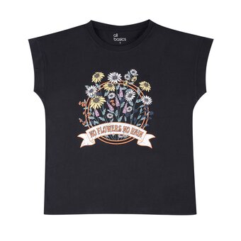 Tottus Polo estampado oversize mujer m negro oferta