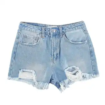 Tottus Short desgastes mujer 32 celeste oferta