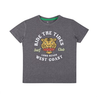 Tottus Polo estampado niño 8 gris oferta