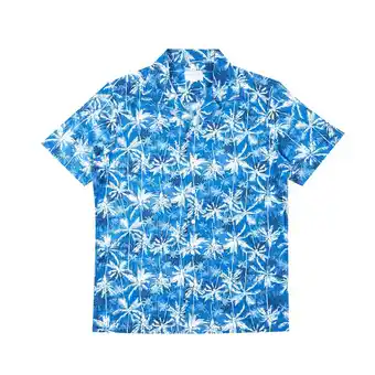 Tottus Camisa hawaiana hombre m azul oferta