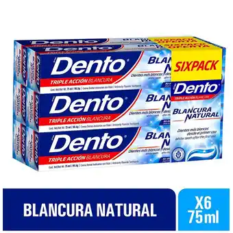 Tottus Six pack crema dental triple acción blanco dento 6 unidades oferta