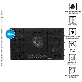 Tottus Encimera indurama egasi-905cgne negro 5 quemadores oferta
